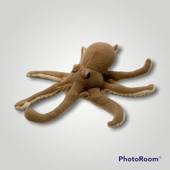 VINTAGE Smithsonian Oceanic Collection 10" Brown Octopus Realistic Stuffed Plush - Picture 1 of 9